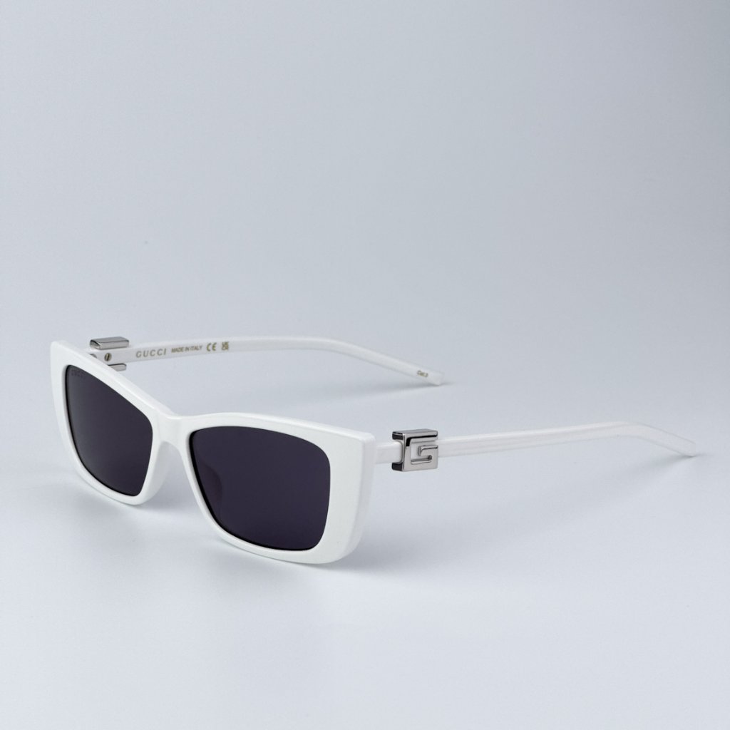 Gucci Women Brand New Sunglasses White Grey Cat Eye Gg1681s 006